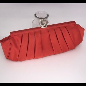 Perfect Salmon Satin Clutch for any occasion